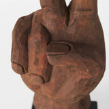 Pacem 4L x 4W Natural Wooden Carved Peace Sign Hand by Mercana at Eve Furniture