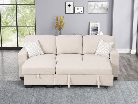Pacific Beige Reversible Sectional With Pull-Out Bed by Happy Homes at Eve Furniture