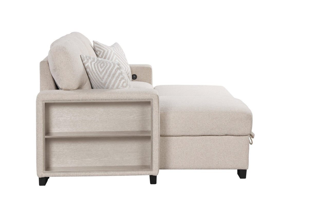 Pacific Beige Reversible Sectional With Pull-Out Bed by Happy Homes at Eve Furniture