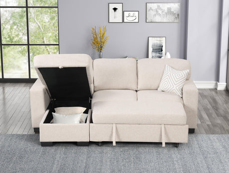 Pacific Beige Reversible Sectional With Pull-Out Bed by Happy Homes at Eve Furniture