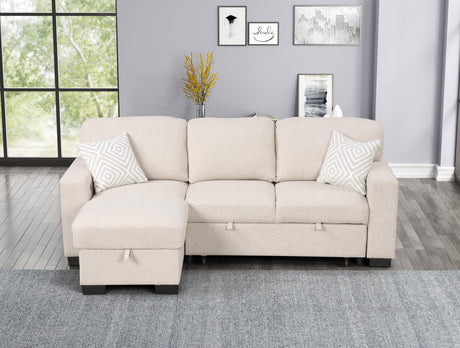 Pacific Beige Reversible Sectional With Pull-Out Bed by Happy Homes at Eve Furniture