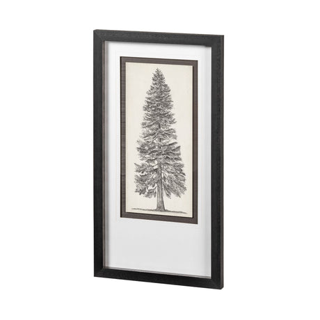 Pacific North West Tree Sketch I by Melissa Wang Hand Embellished Framed Art Print Matted under Glas by Mercana at Eve Furniture