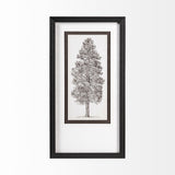 Pacific North West Tree Sketch III Melissa Wang Hand Embellished Framed Art Print Matted under Glass by Mercana at Eve Furniture