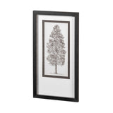 Pacific North West Tree Sketch III Melissa Wang Hand Embellished Framed Art Print Matted under Glass by Mercana at Eve Furniture