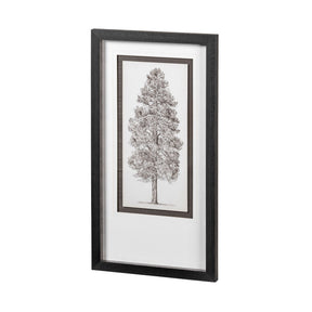 Pacific North West Tree Sketch III Melissa Wang Hand Embellished Framed Art Print Matted under Glass by Mercana at Eve Furniture