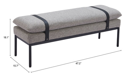 Padd Gray Bench by Zuomod at Eve Furniture