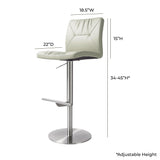 Paddy Performance Vegan Leather Adjustable Stool by TOV Furniture at Eve Furniture