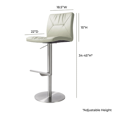 Paddy Performance Vegan Leather Adjustable Stool by TOV Furniture at Eve Furniture