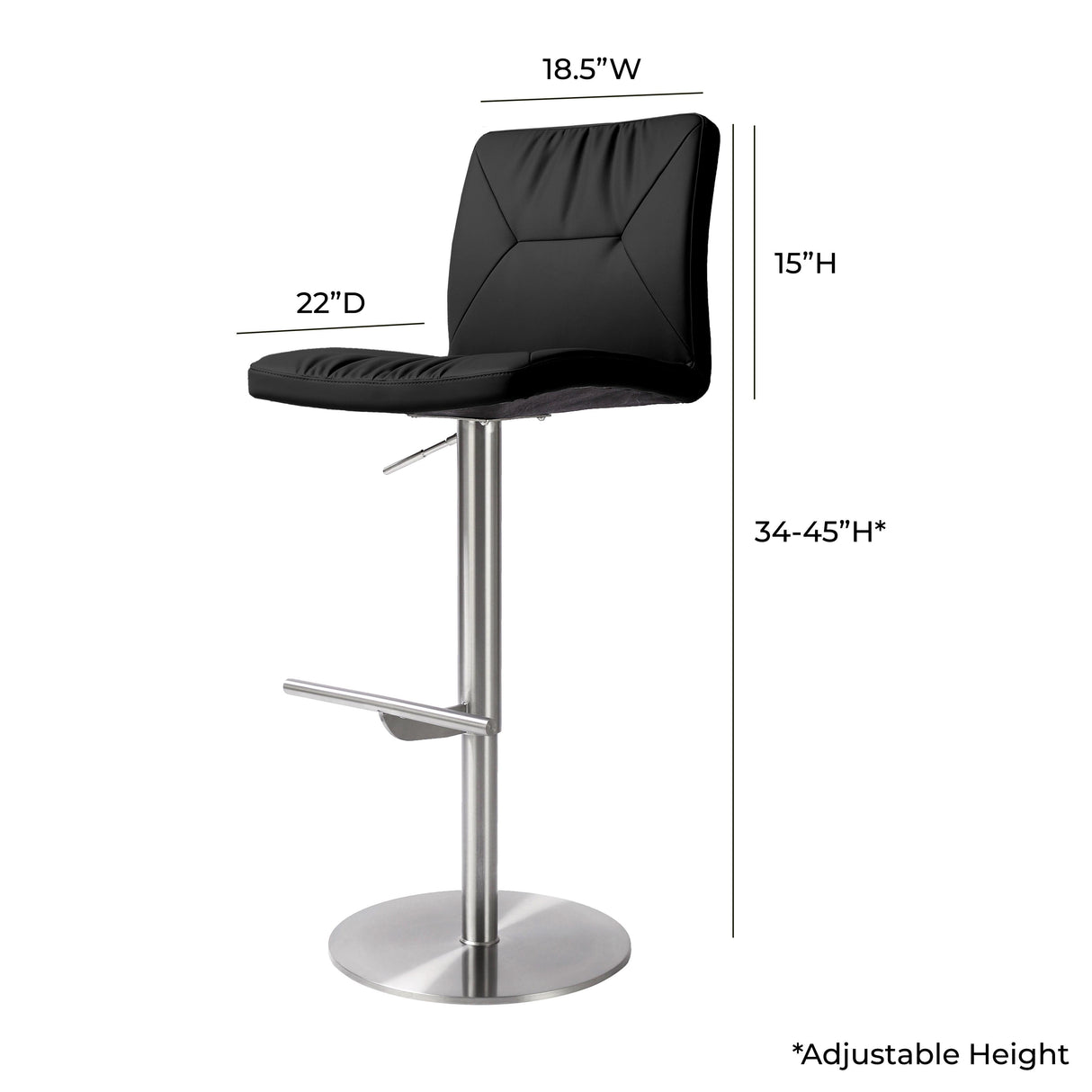 Paddy Performance Vegan Leather Adjustable Stool by TOV Furniture at Eve Furniture