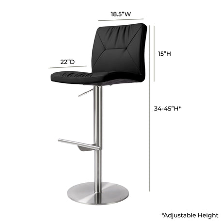 Paddy Performance Vegan Leather Adjustable Stool by TOV Furniture at Eve Furniture