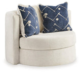 Padova Ivory Swivel Accent Chair by Ashley at Eve Furniture