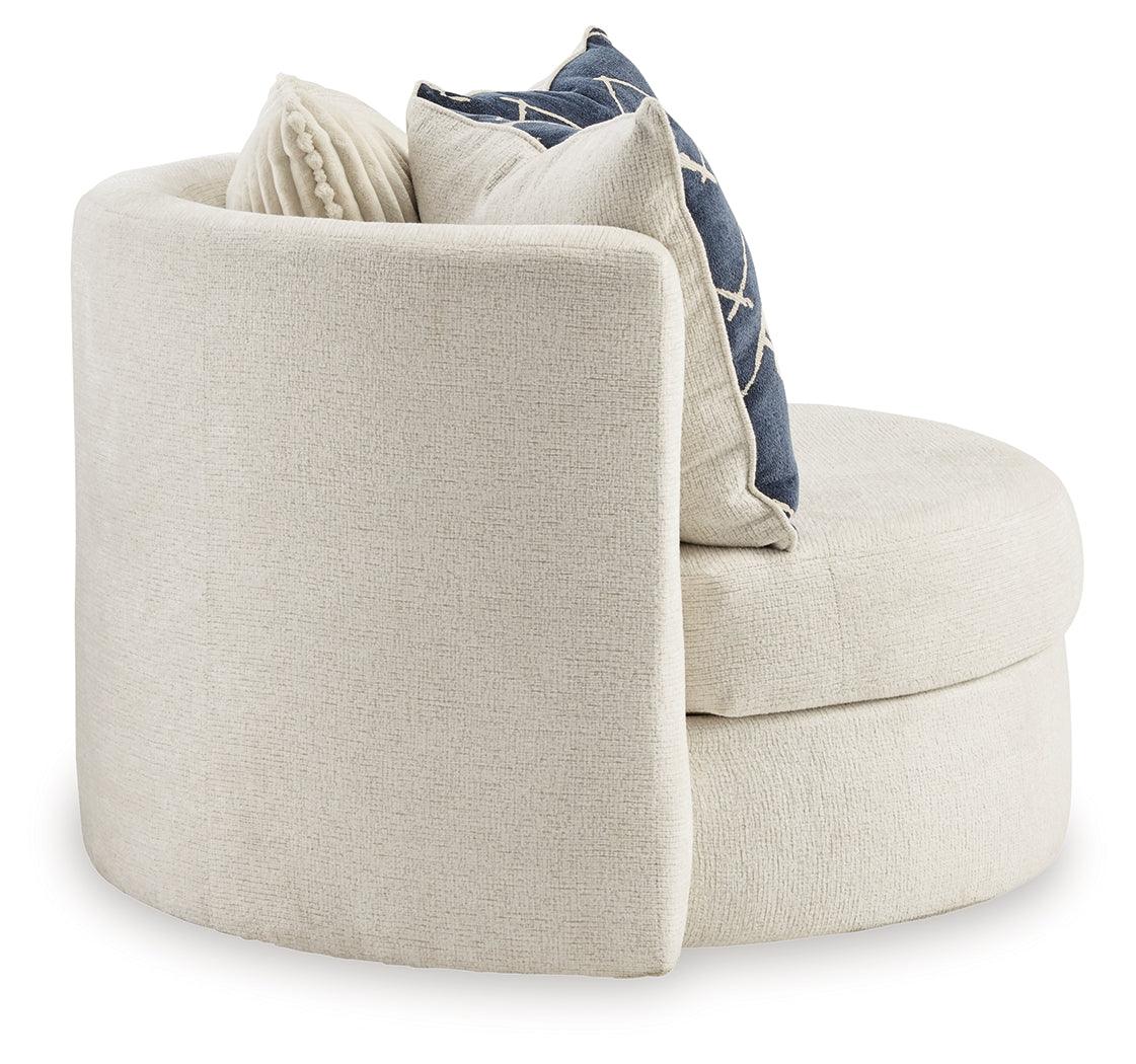 Padova Ivory Swivel Accent Chair by Ashley at Eve Furniture