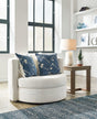 Padova Ivory Swivel Accent Chair by Ashley at Eve Furniture
