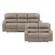 Pagosa Brown 2-Piece Double Reclining Set by Homelegance at Eve Furniture