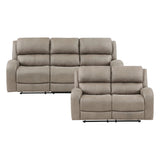 Pagosa Brown 2-Piece Double Reclining Set by Homelegance at Eve Furniture