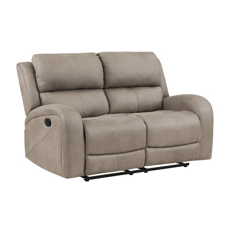 Pagosa Brown Double Reclining Loveseat by Homelegance at Eve Furniture