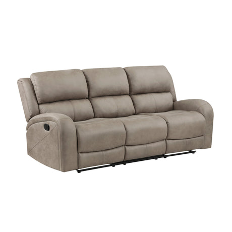 Pagosa Brown Double Reclining Sofa by Homelegance at Eve Furniture