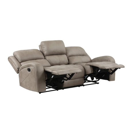 Pagosa Brown Double Reclining Sofa by Homelegance at Eve Furniture