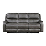 Pagosa Gray 2-Piece Double Reclining Set by Homelegance at Eve Furniture