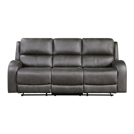 Pagosa Gray 2-Piece Double Reclining Set by Homelegance at Eve Furniture