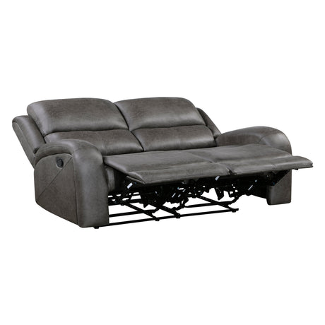 Pagosa Gray 2-Piece Double Reclining Set by Homelegance at Eve Furniture