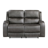 Pagosa Gray Double Reclining Loveseat by Homelegance at Eve Furniture