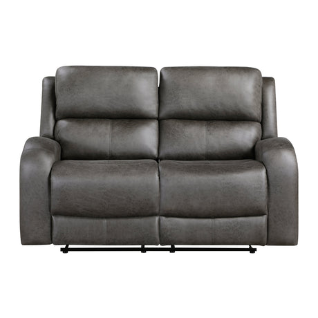 Pagosa Gray Double Reclining Loveseat by Homelegance at Eve Furniture