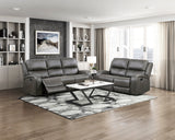 Pagosa Gray Double Reclining Loveseat by Homelegance at Eve Furniture
