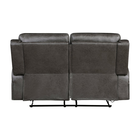 Pagosa Gray Double Reclining Loveseat by Homelegance at Eve Furniture
