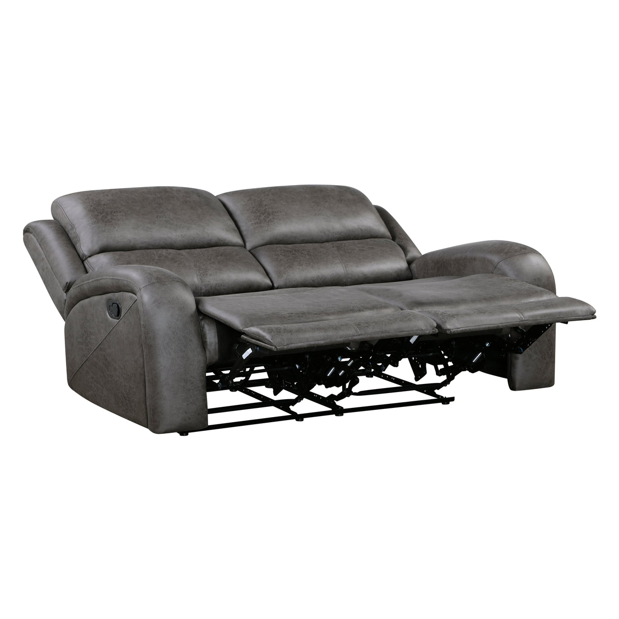 Pagosa Gray Double Reclining Loveseat by Homelegance at Eve Furniture