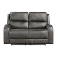 Pagosa Gray Double Reclining Loveseat by Homelegance at Eve Furniture