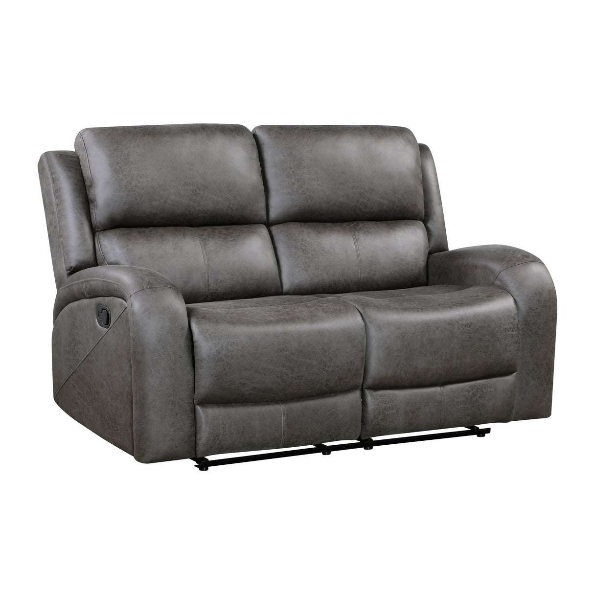 Pagosa Gray Double Reclining Loveseat by Homelegance at Eve Furniture