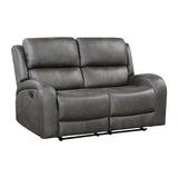 Pagosa Gray Double Reclining Loveseat by Homelegance at Eve Furniture