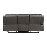 Pagosa Gray Double Reclining Sofa by Homelegance at Eve Furniture