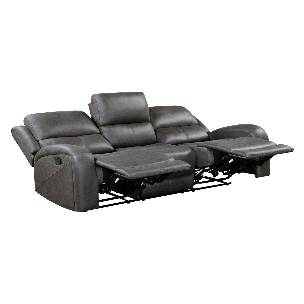 Pagosa Gray Double Reclining Sofa by Homelegance at Eve Furniture