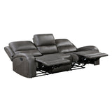 Pagosa Gray Double Reclining Sofa by Homelegance at Eve Furniture