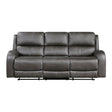 Pagosa Gray Double Reclining Sofa by Homelegance at Eve Furniture