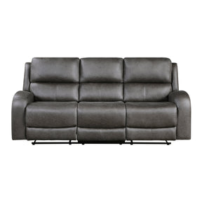 Pagosa Gray Double Reclining Sofa by Homelegance at Eve Furniture
