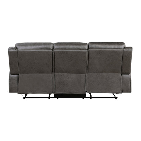 Pagosa Gray Double Reclining Sofa by Homelegance at Eve Furniture
