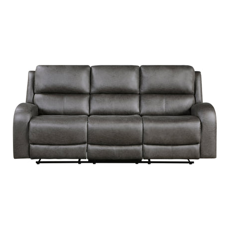 Pagosa Gray Double Reclining Sofa by Homelegance at Eve Furniture