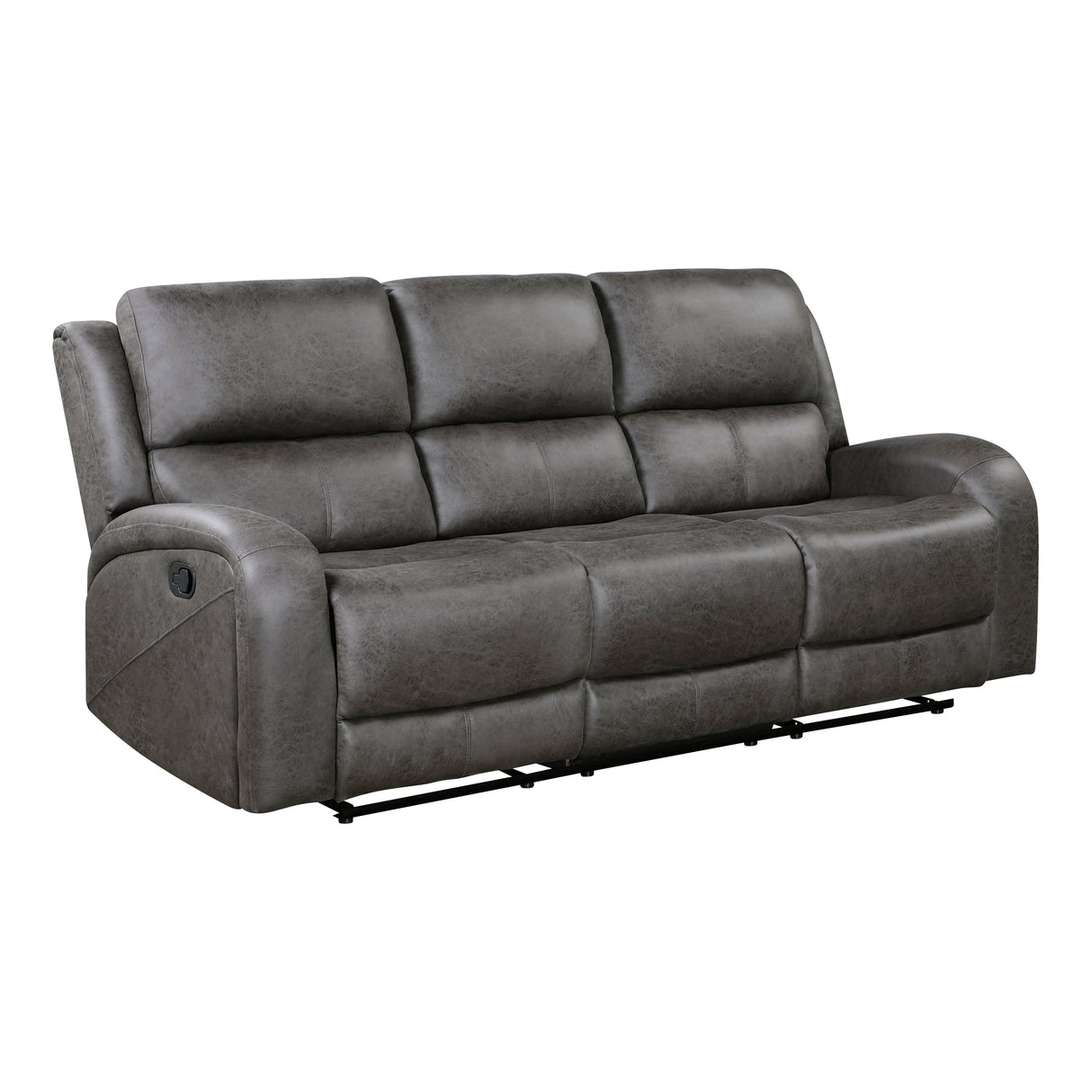 Pagosa Gray Double Reclining Sofa by Homelegance at Eve Furniture