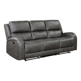 Pagosa Gray Double Reclining Sofa by Homelegance at Eve Furniture