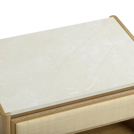 Paige Natural Oak 2-Drawer Nightstand by TOV Furniture at Eve Furniture