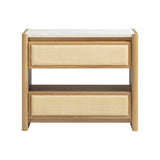 Paige Natural Oak 2-Drawer Nightstand by TOV Furniture at Eve Furniture