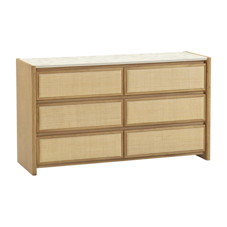 Paige Natural Oak 6-Drawer Dresser by TOV Furniture at Eve Furniture