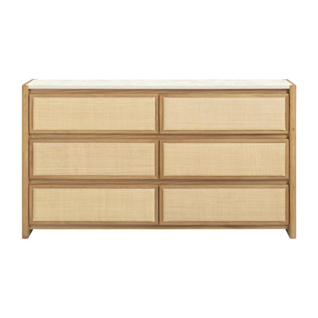 Paige Natural Oak 6-Drawer Dresser by TOV Furniture at Eve Furniture