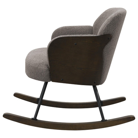 Paige Taupe Boucle Mid Back Rocking Chair by Coaster at Eve Furniture