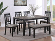 Paige Light Gray 6-Piece Dining Set by Crown Mark at Eve Furniture