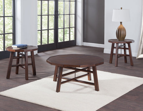 Paisley 3-Piece Occasional Set, Brown(Cocktail Table & 2 End Tables)