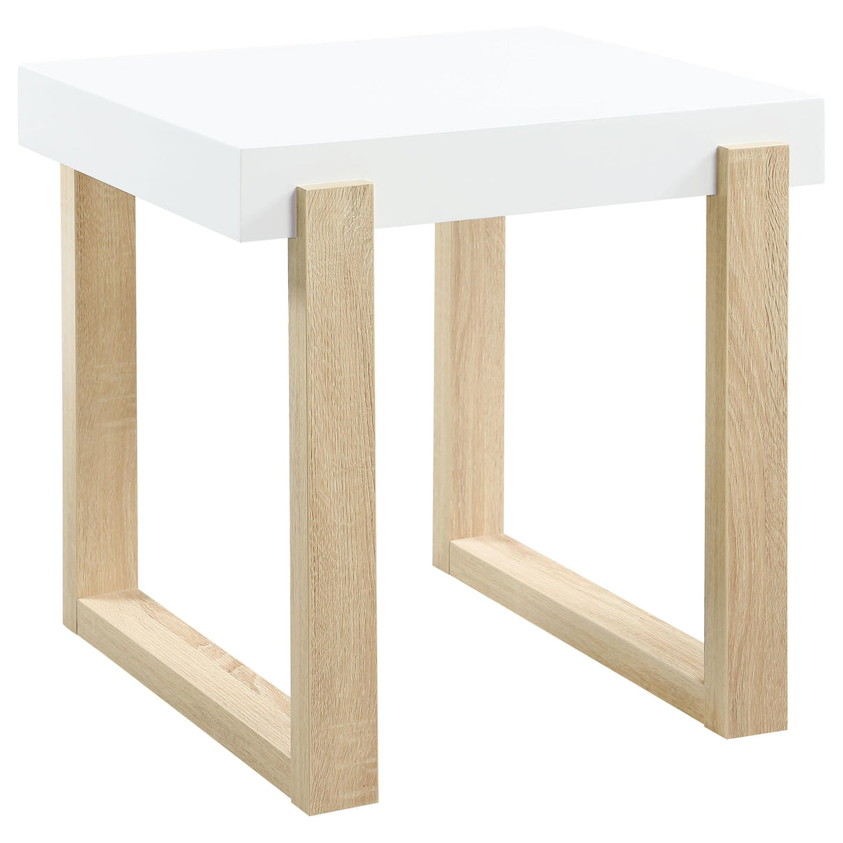 Pala White 2-Piece High Gloss Coffee and End Table Set by Coaster at Eve Furniture